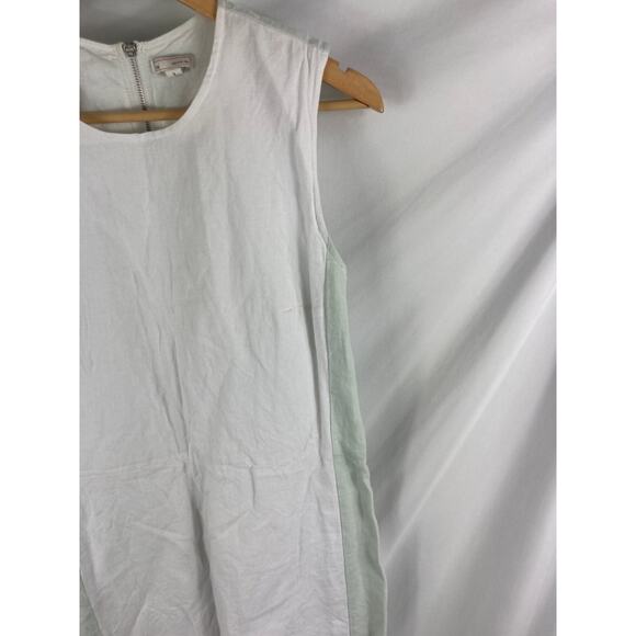 GAP Womans Linen Blend White / Mint Sheath Dress Size 8 - Picture 2 of 4